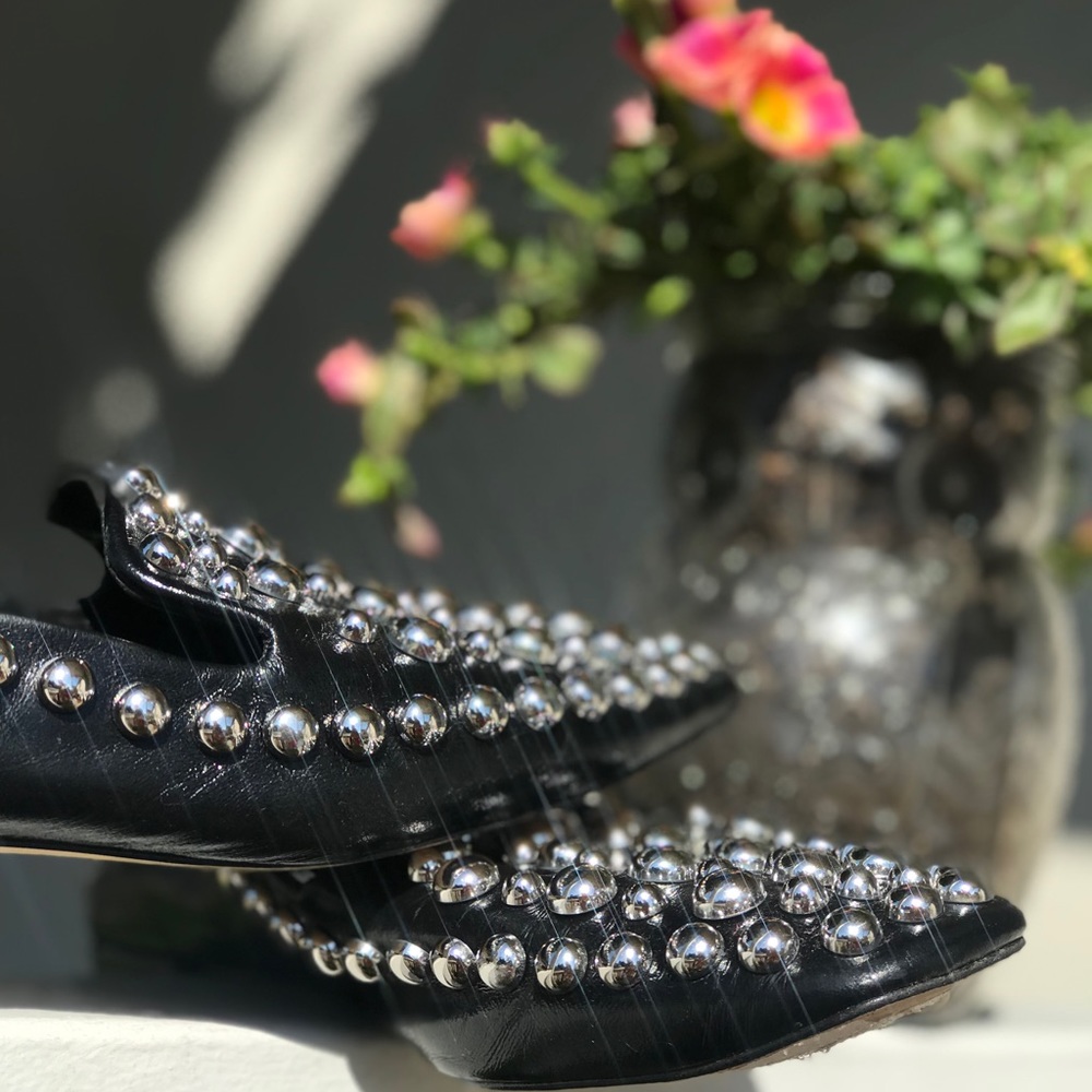 Zara Genuine Patent Leather Studded Loafers - Picture 6 of 8